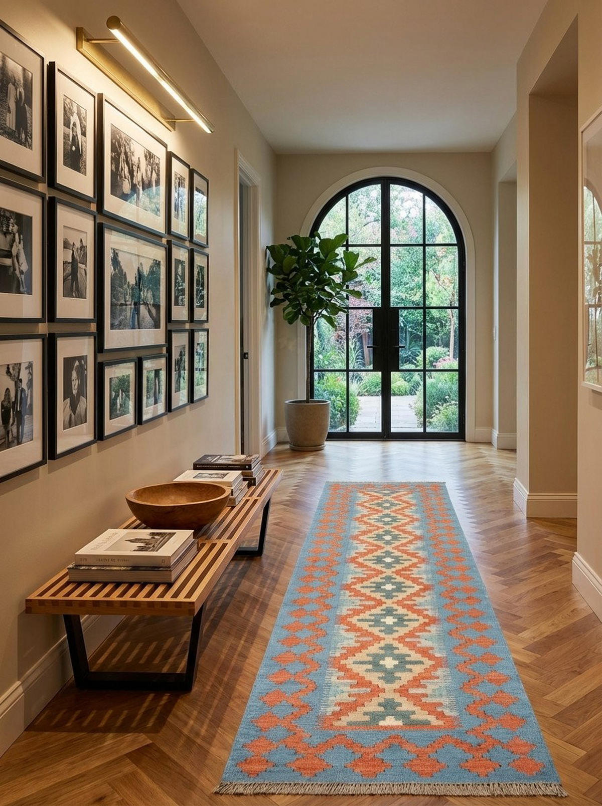 HANDWEBTEPPICH Kelim Gashgai Rot 198/58 cm Schurwolle - Rot, Textil (58/198cm) - Looma