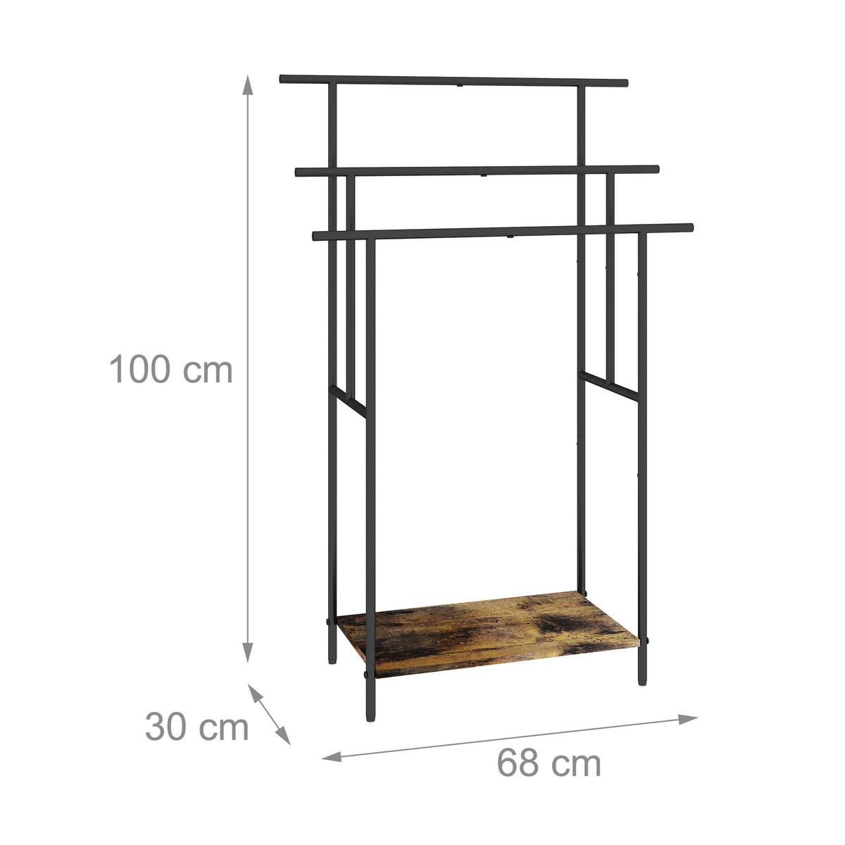HANDTUCHSTÄNDER - Multicolor, Holzwerkstoff/Textil (68/100/30cm) - Relaxdays
