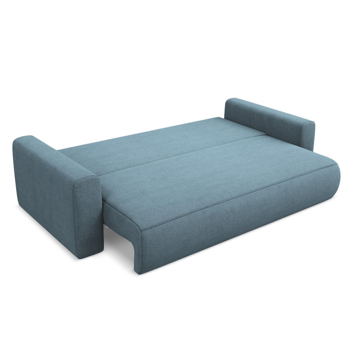 3-SITZER SOFA mit Schlaffunktion Strukturstoff Stoff Blau - Blau/Schwarz, Kunststoff/Textil (238/82/105cm) - LaMiaSofa