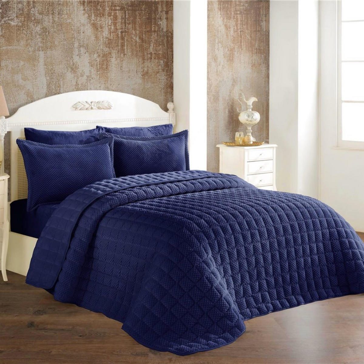 TAGESDECKE 230/260 cm Set 3-teilig mit Kissenbezügen Blau - Blau, Textil (230/260cm) - ROLFNERS