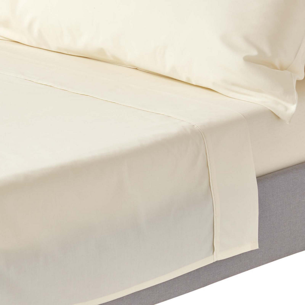 BETTLAKEN ohne Gummizug, Ägyptische Baumwolle, Fadendichte 200 - Creme, Textil (180/290cm) - Homescapes