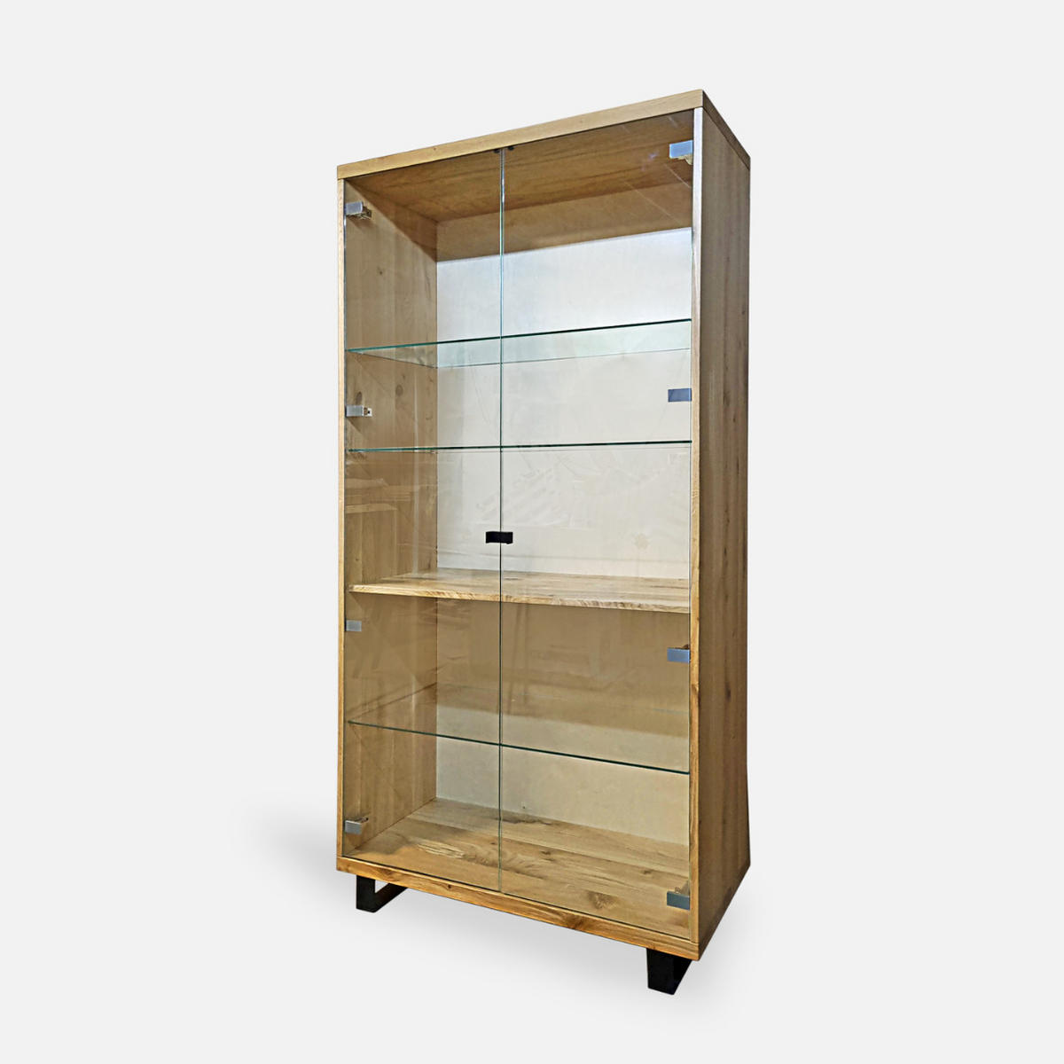 EICHENHOLZVITRINE mit Glasböden ANDORA I - Eichefarben, Holz (100/200/40cm) - Rawood Furniture