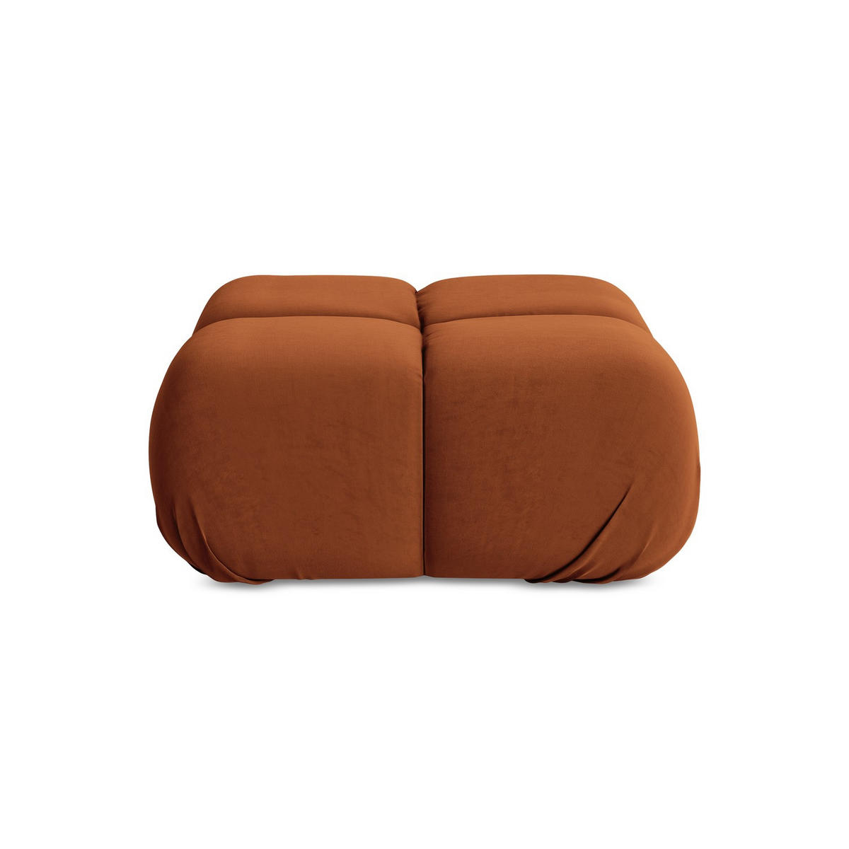 POUF Samt Stoff Orange - Beige/Terracotta, Kunststoff/Textil (95/41/95cm) - LaMiaSofa
