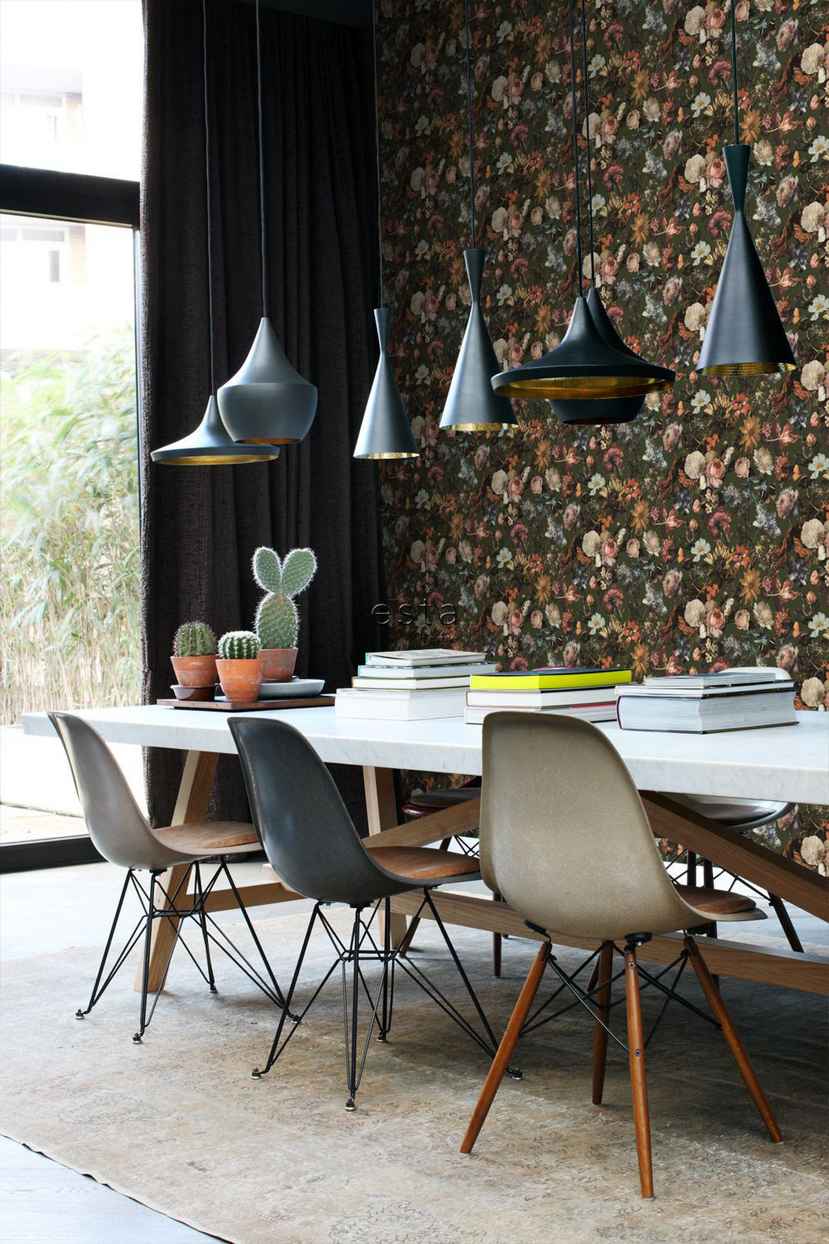 TAPETE Blumen 53 cm x 10.05 m - Grün, Papier (53/1000cm) - ESTAhome