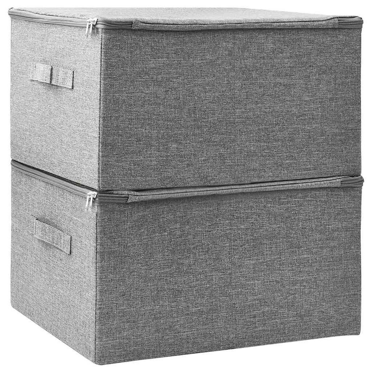 AUFBEWAHRUNGSBOXEN 2er set Stoff 43/34/23 Cm Grau - Grau, Textil (34/23/43cm) - vidaXL