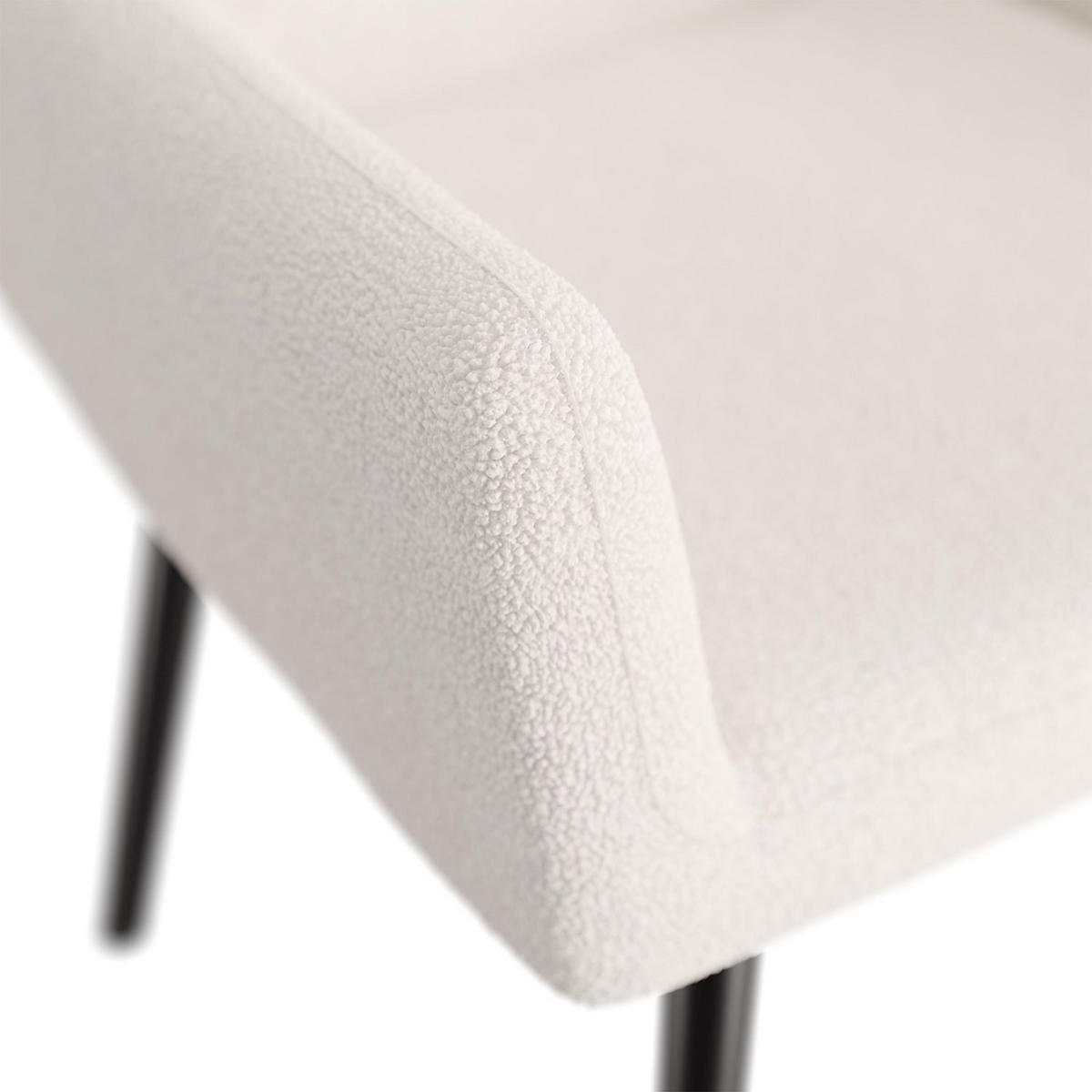 OHRENSESSEL Odense Bouclé Grau - Beige, Textil (68/95/73cm) - Juskys