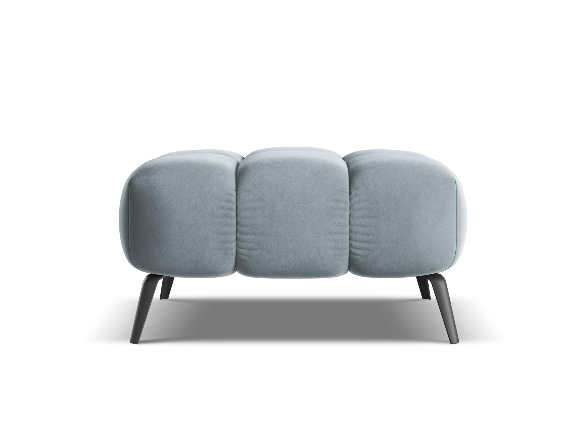 POUF Samt Stoff Blau - Blau/Schwarz, Textil/Metall (78/41/60cm) - Makamii