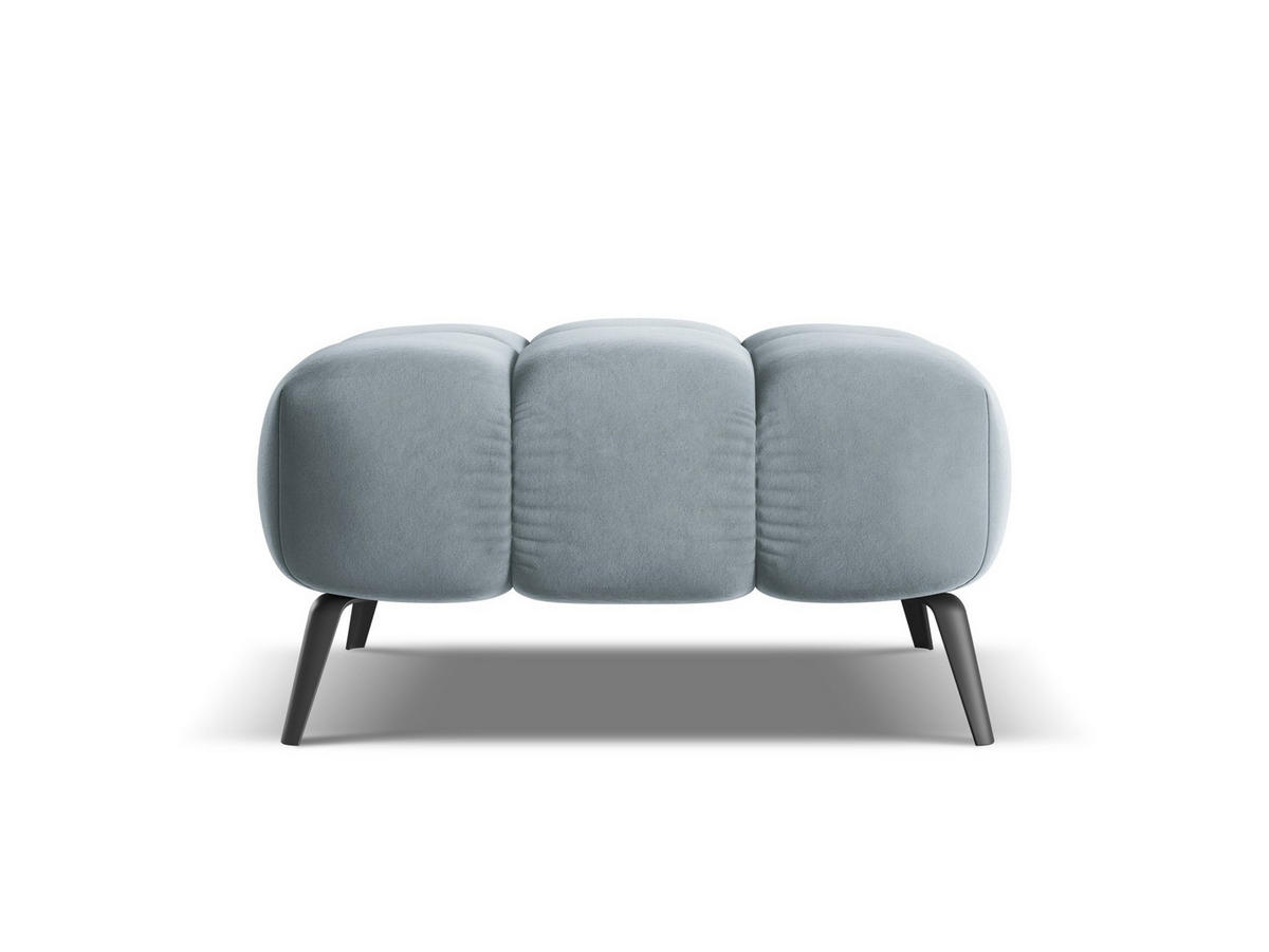 POUF Samt Stoff Blau - Blau/Schwarz, Textil/Metall (78/41/60cm) - Makamii