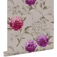 TAPETE Hortensien 53 cm x 10.05 m - Braun, Papier (53/1000cm) - ESTAhome