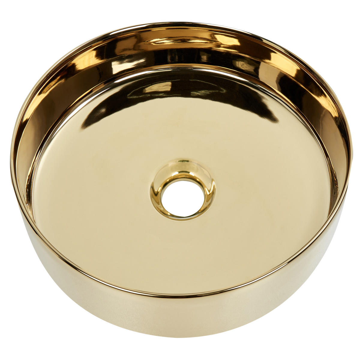 AUFSATZWASCHBECKEN Gold 40 cm Keramik Tebar - Goldfarben, Keramik (40/12/40cm) - Beliani