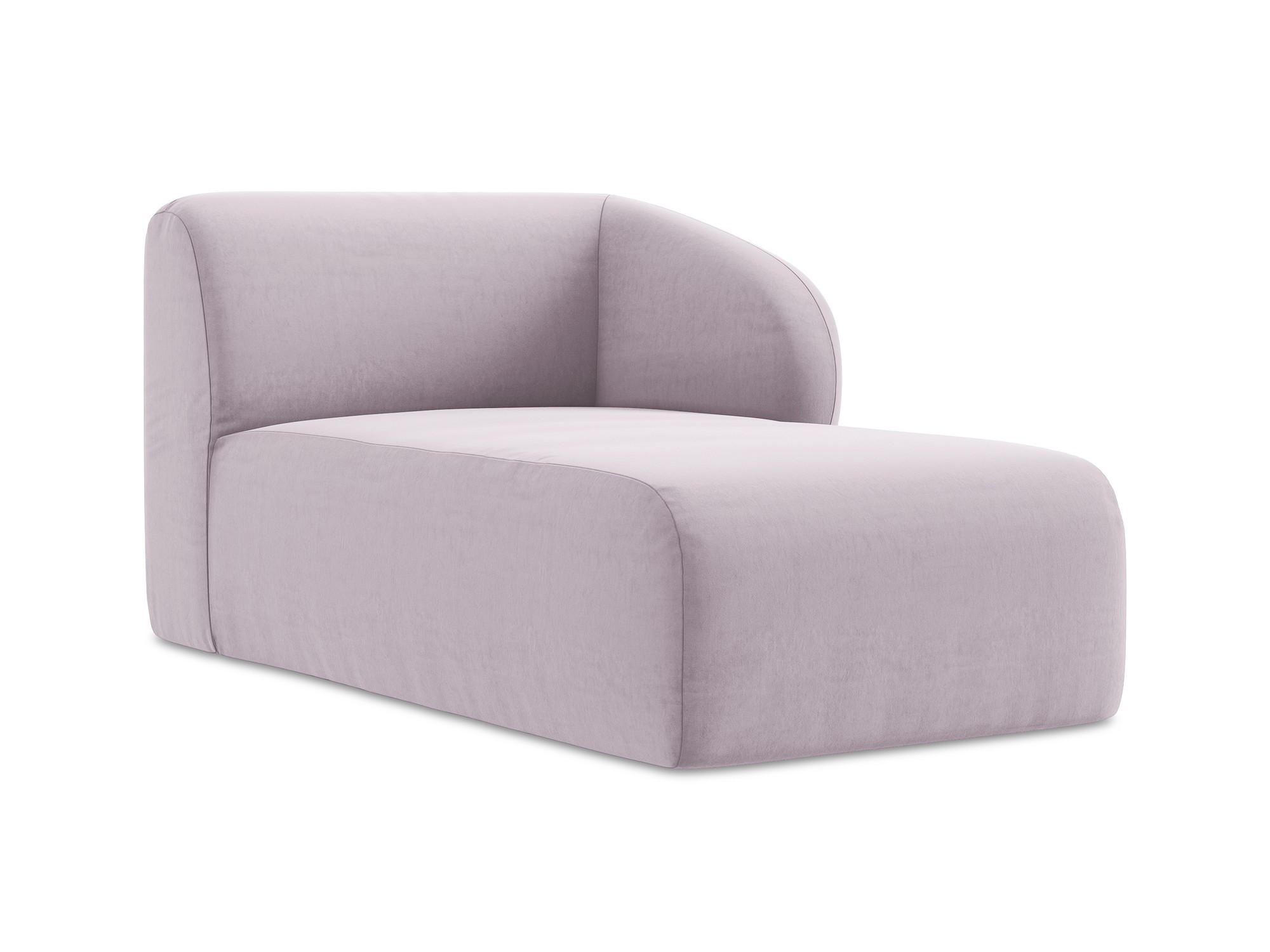 SOFAELEMENT Rechts Samt Stoff Violett - Flieder/Schwarz, Holzwerkstoff/Kunststoff (91/75/166cm) - Makamii