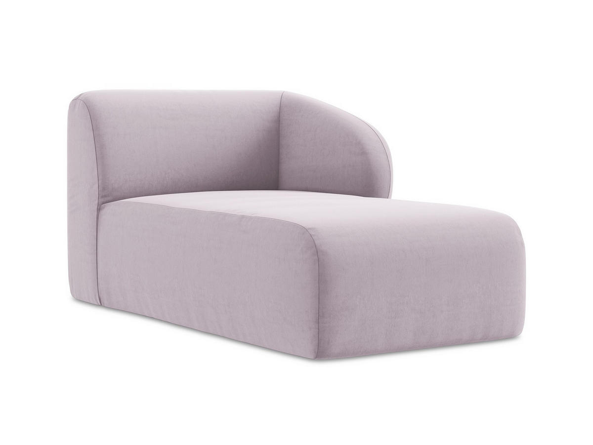 SOFAELEMENT Rechts Samt Stoff Violett - Flieder/Schwarz, Holzwerkstoff/Kunststoff (91/75/166cm) - Makamii