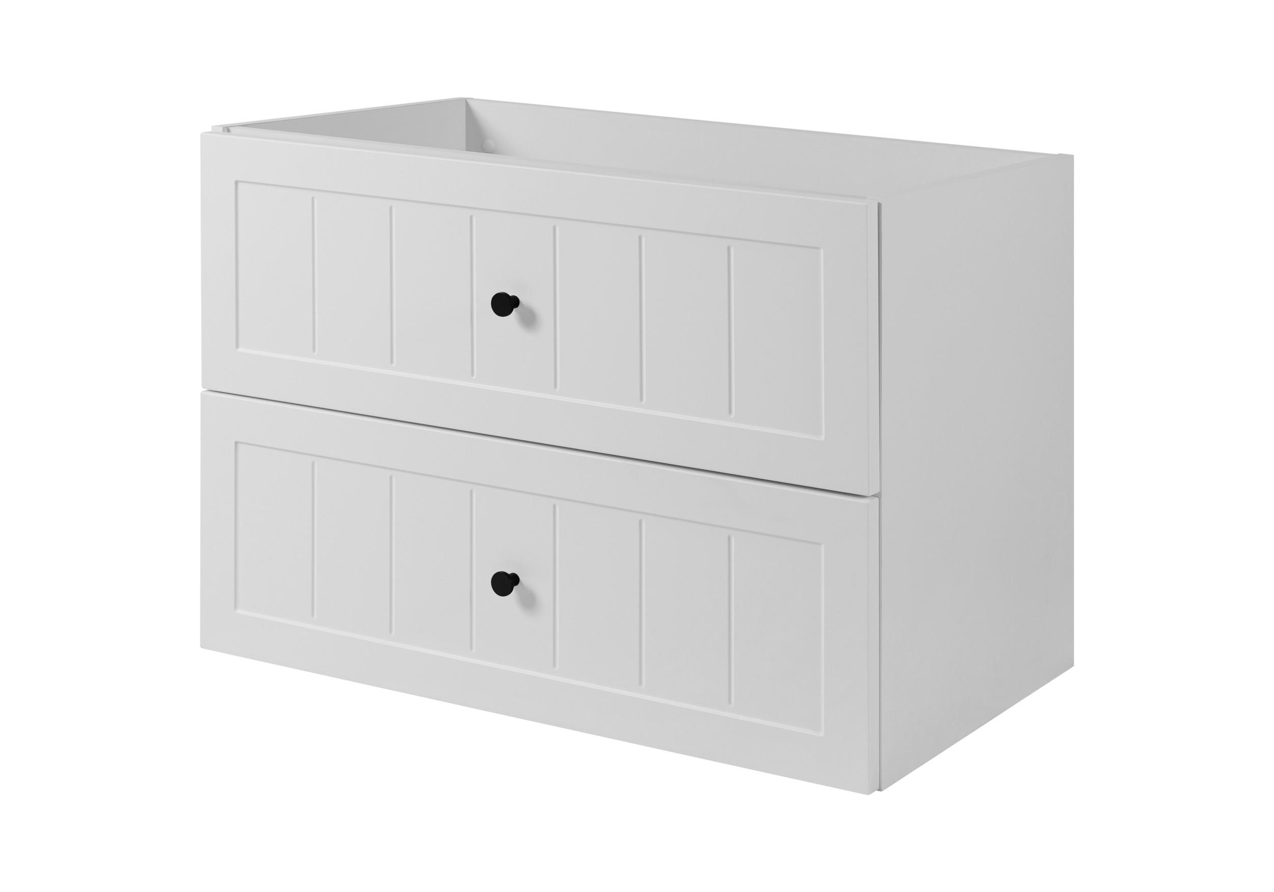 WASCHTISCHUNTERSCHRANK im klassischen Stil, weiß, 80 x 57 x 46 cm - Schwarz/Weiß, Holzwerkstoff (80/57/46cm) - 3XE LIVING
