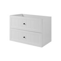 WASCHTISCHUNTERSCHRANK im klassischen Stil, weiß, 80 x 57 x 46 cm - Schwarz/Weiß, Holzwerkstoff (80/57/46cm) - 3XE LIVING