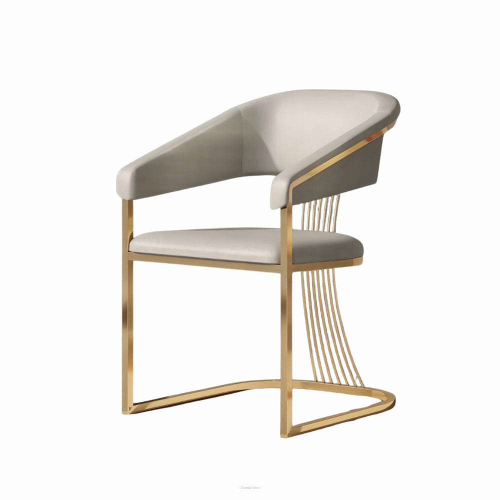 GLAM Elegance Design-Stuhl – Zeitlose Raffinesse in Gold - Goldfarben, Textil/Metall (63/86/61cm) - Fortisline