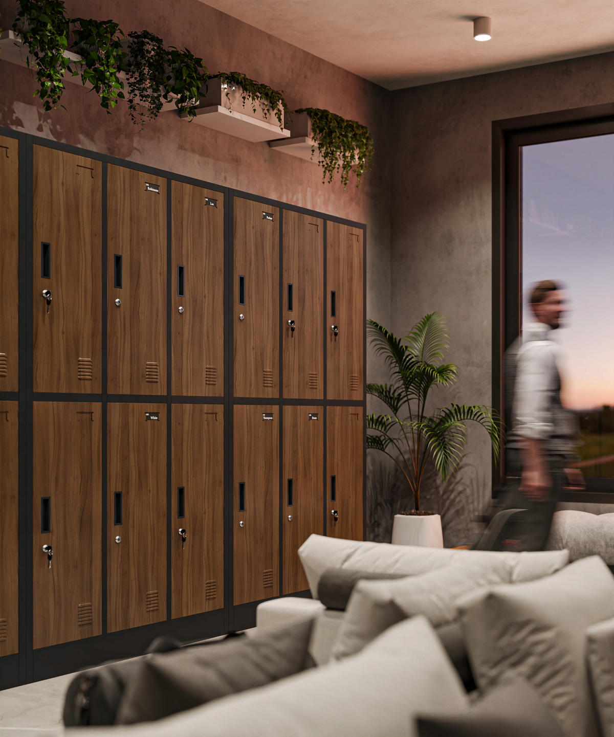 SCHLIESSFACHSCHRANK IGOR - Anthrazit/Braun, Metall (90/185/45cm) - Jan Nowak