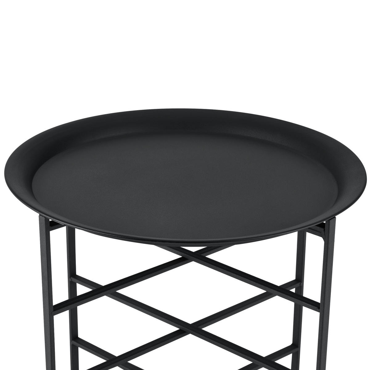 BEISTELLTISCH Wiltz - Schwarz, Metall (40/40/52cm) - [en.casa]