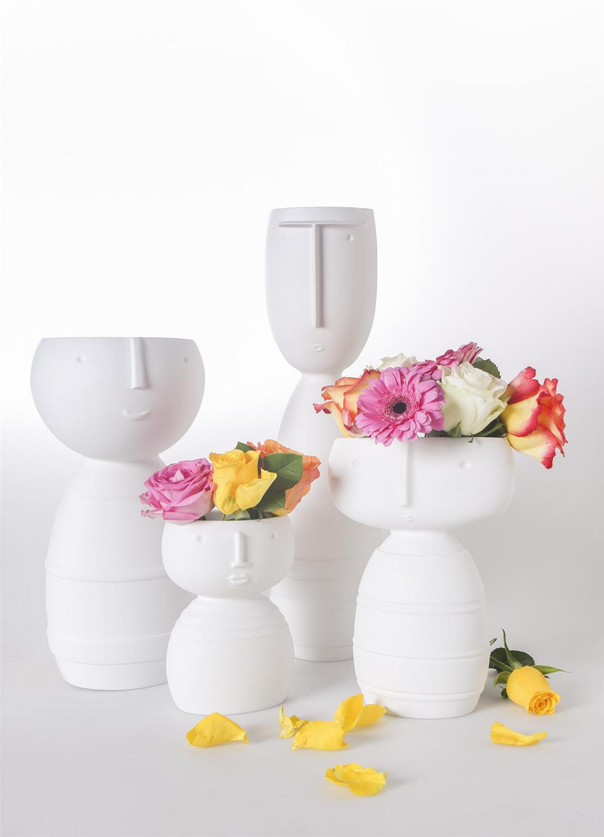 VASE "CARO" Studio 8 Vultus weiß 22 cm - Weiß, Keramik (22cm) - Goebel