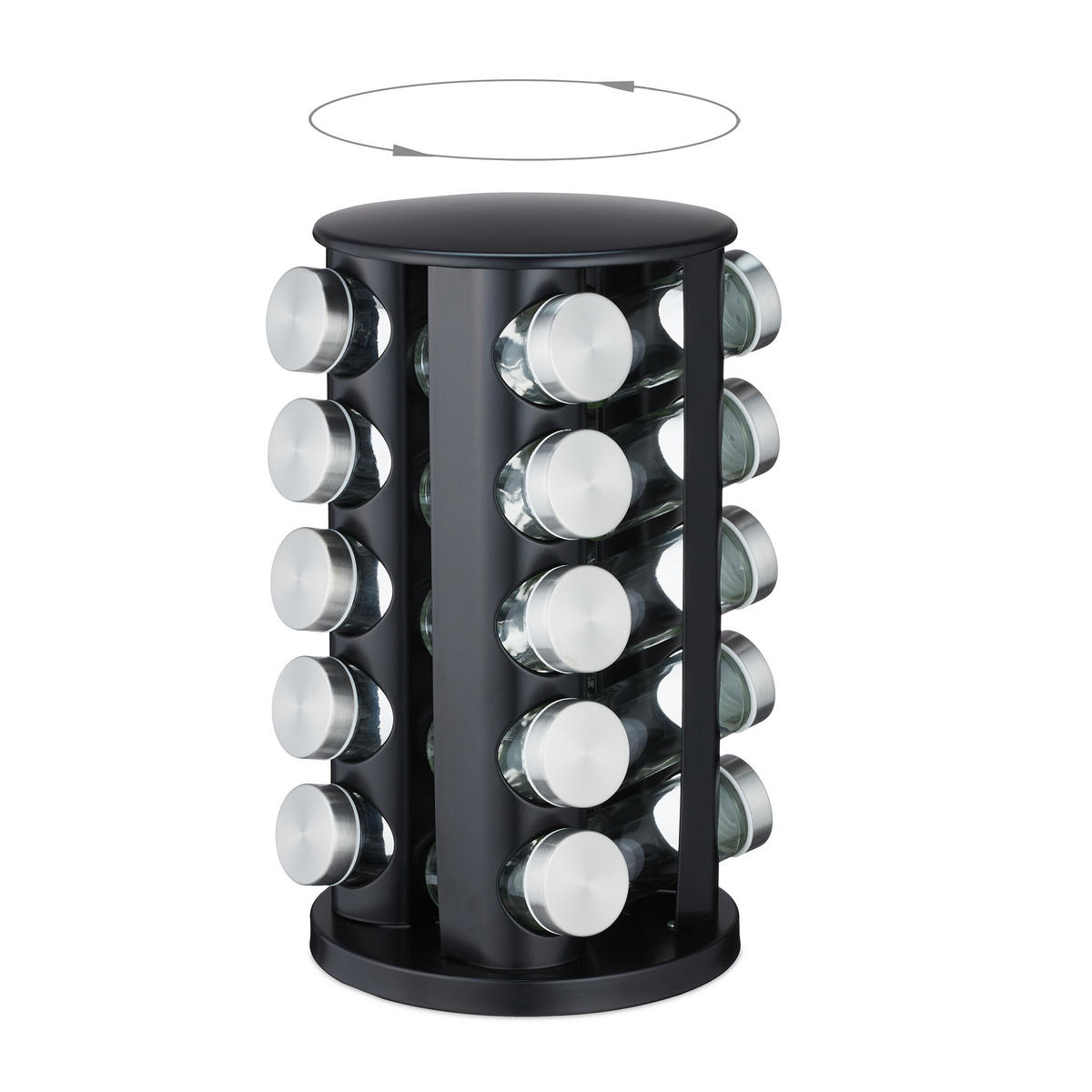 GEWÜRZKARUSSELL - Multicolor, Glas/Kunststoff (22/34.5/22cm) - Relaxdays