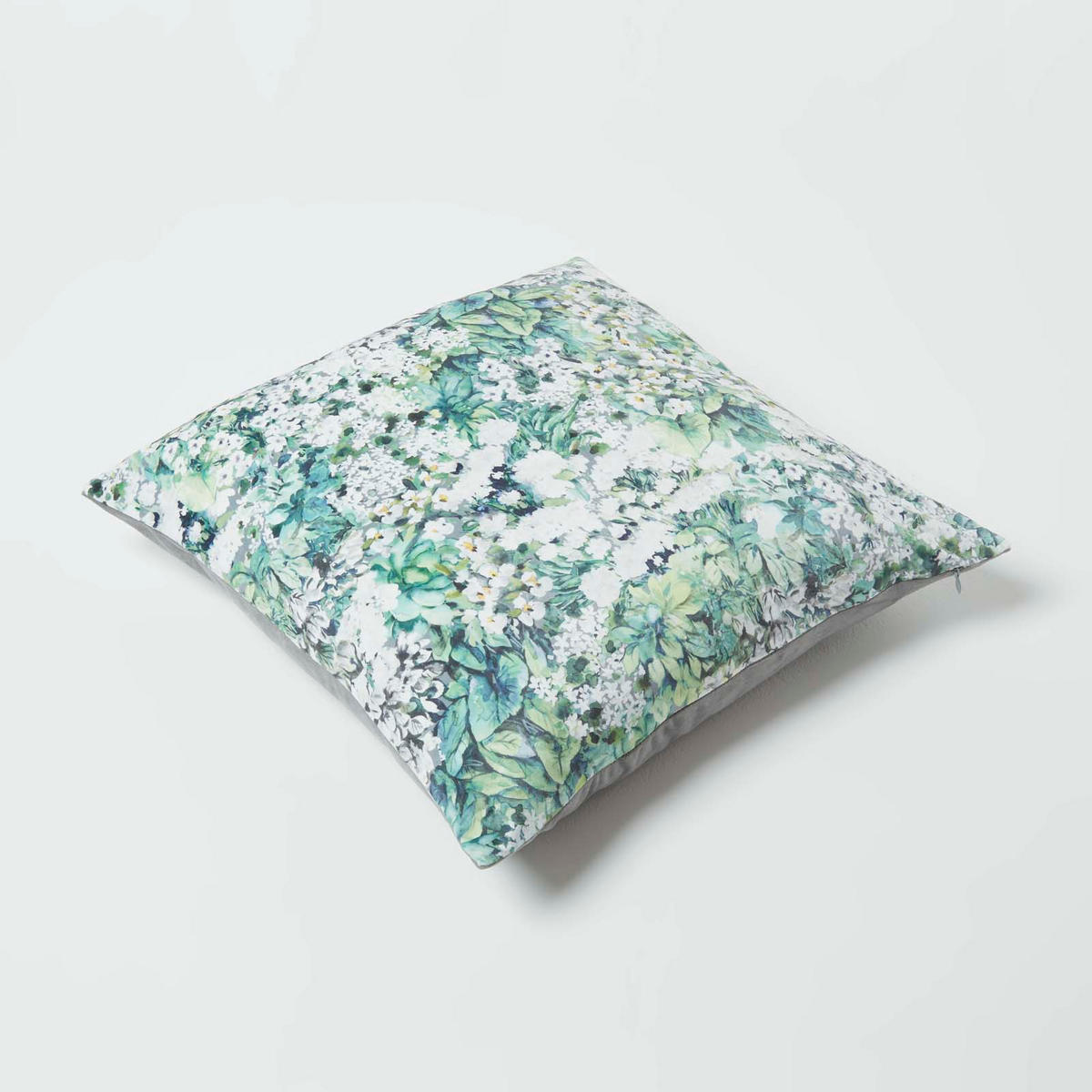 KISSENHÜLLE Floral Garden – Samt grün 46/46 cm - Grün, Textil (46/46cm) - Homescapes