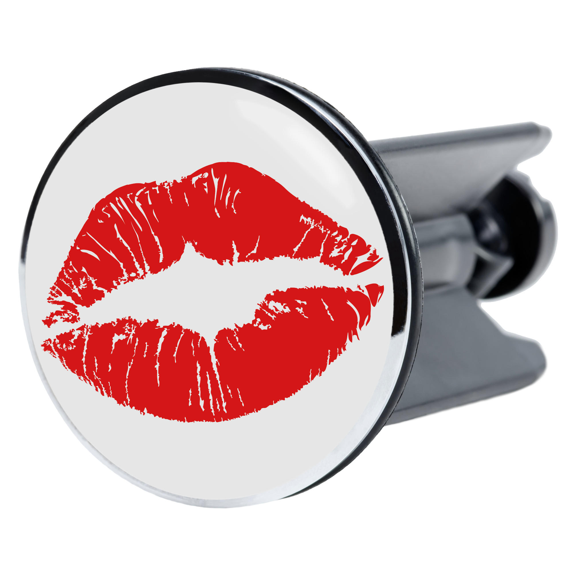 WASCHBECKENSTÖPSEL Kiss - Rot, Kunststoff/Metall (4/7/7cm) - Sanilo