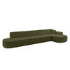ECKSOFA Ottomane Rechts MARI-L3 - 402x163x81 cm Grün Bouclé - Schwarz/Grün, Holzwerkstoff/Kunststoff (402/163cm) - ALTDECOR