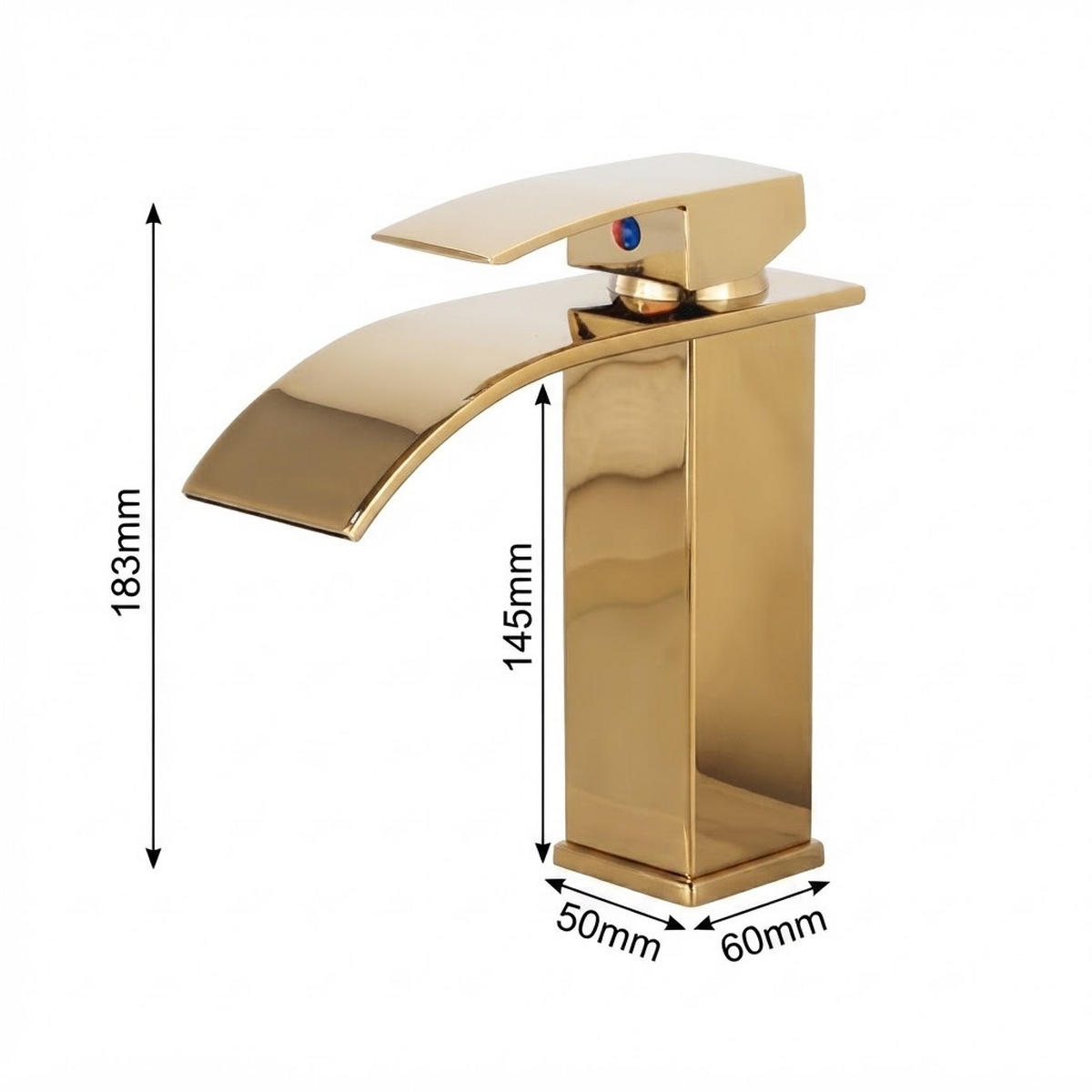BADEZIMMERARMATUR, 18,3 cm hoch, gold - Goldfarben, Metall (26/7/19cm) - Vallsero