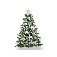 WEIHNACHTSBAUM künstlicher 150 cm, ENGELSFLÜGEL, mit 97-teiligem Weihnachtsbaumschmuck, inkl. Metallständer und Aufbewahrungsbox - Silberfarben/Weiß, Kunststoff/Metall (104/150cm) - LAALU