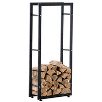 KAMINHOLZSTÄNDER Kerry-II, 25x40x150 Schwarz - Schwarz, Metall (40/150/25cm) - TPFLiving