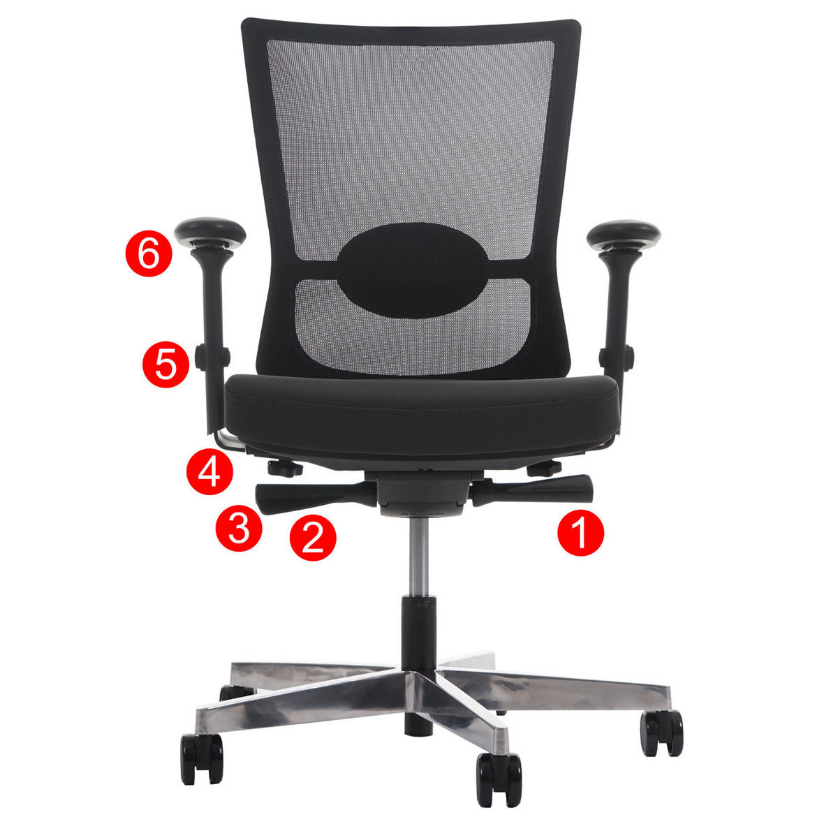 BÜROSTUHL MERRYFAIR Schwarz - Schwarz, Textil (72/106/70cm) - Jamb