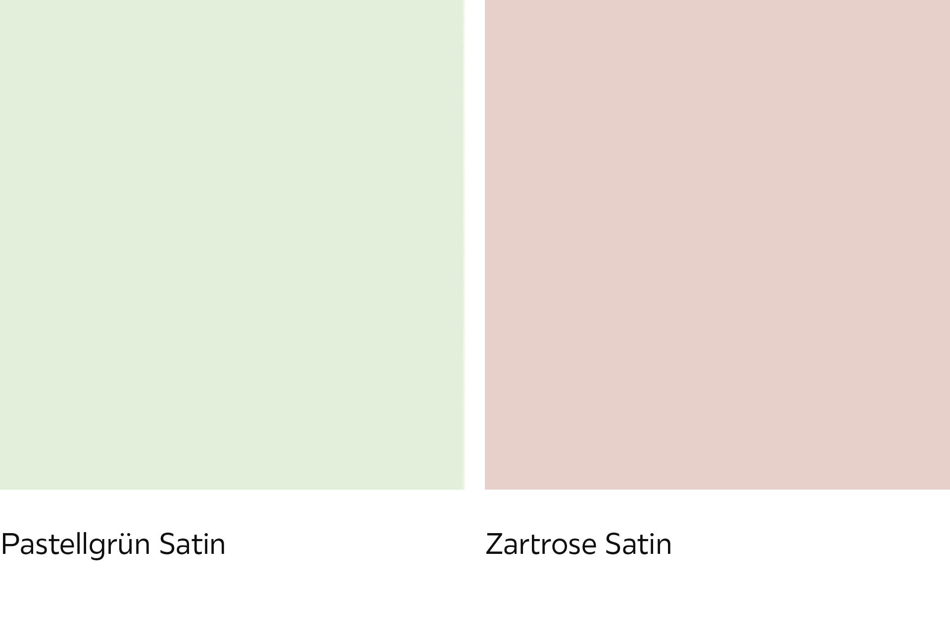 Pastellgrün und Zartrosa Fronten