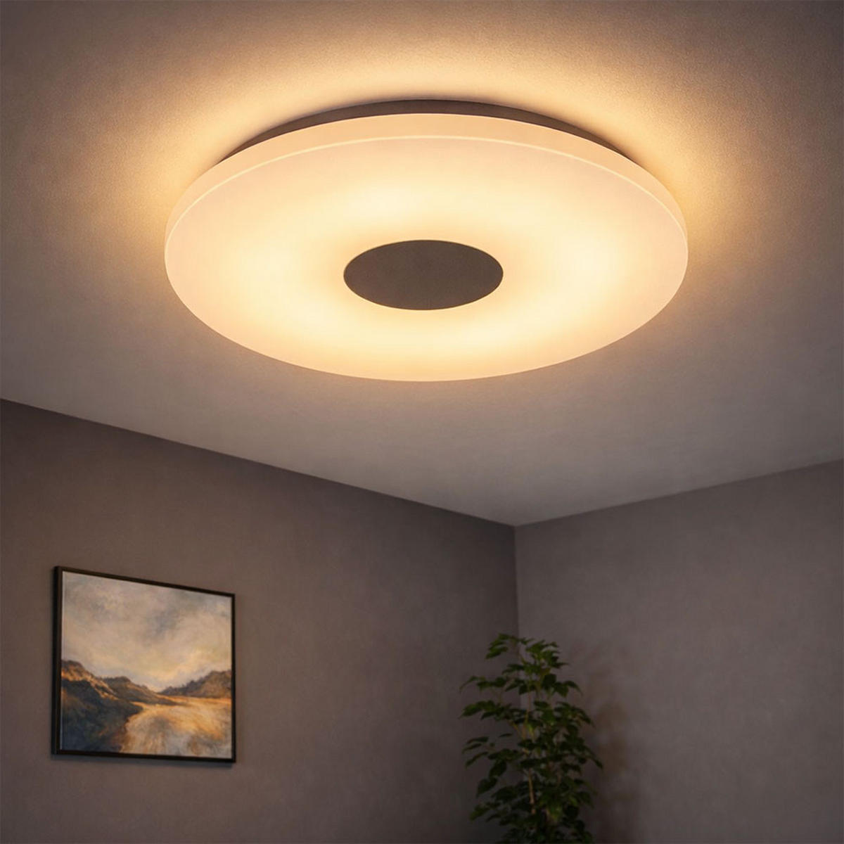 LED DECKENLEUCHTE Augustus Weiß Chrom - Weiß, Metall (37.5/37.5/5.2cm) - Globo Lighting