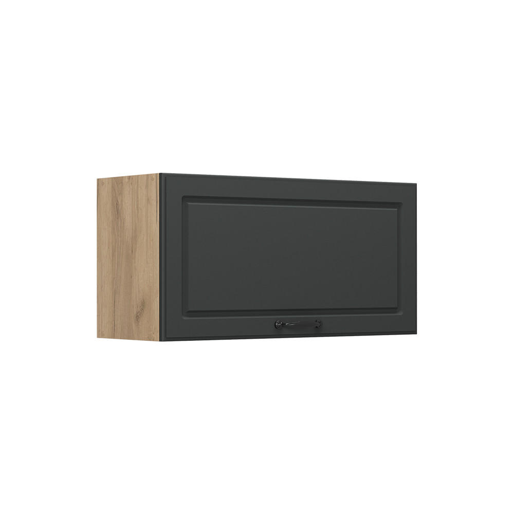 VÄGGSKÅP R-Line, Antracit hus på landet/Goldkraft ek, 80 cm Platt Antracit, Honungsek 40/80/31 cm