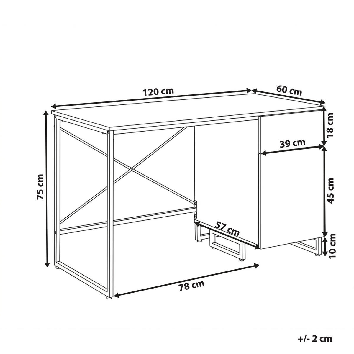 PSACÍ STŮL Bílý 120/60 cm Lexton - bílá, kompozitní dřevo (60/120/75cm) - Beliani