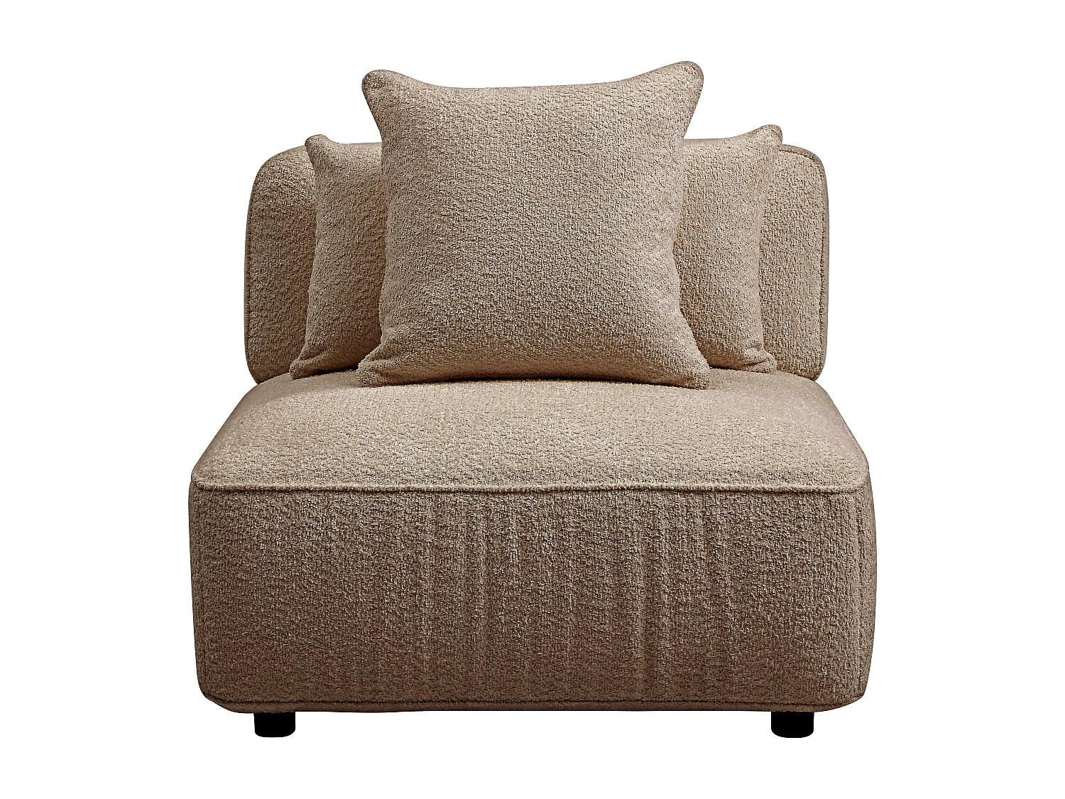 SESSEL mit gerader Rückenlehne - 1 Person - stoff - taupe Lelaco - Taupe, Textil (91/74/105cm) - Vente-Unique