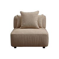 SESSEL mit gerader Rückenlehne - 1 Person - stoff - taupe Lelaco - Taupe, Textil (91/74/105cm) - Vente-Unique