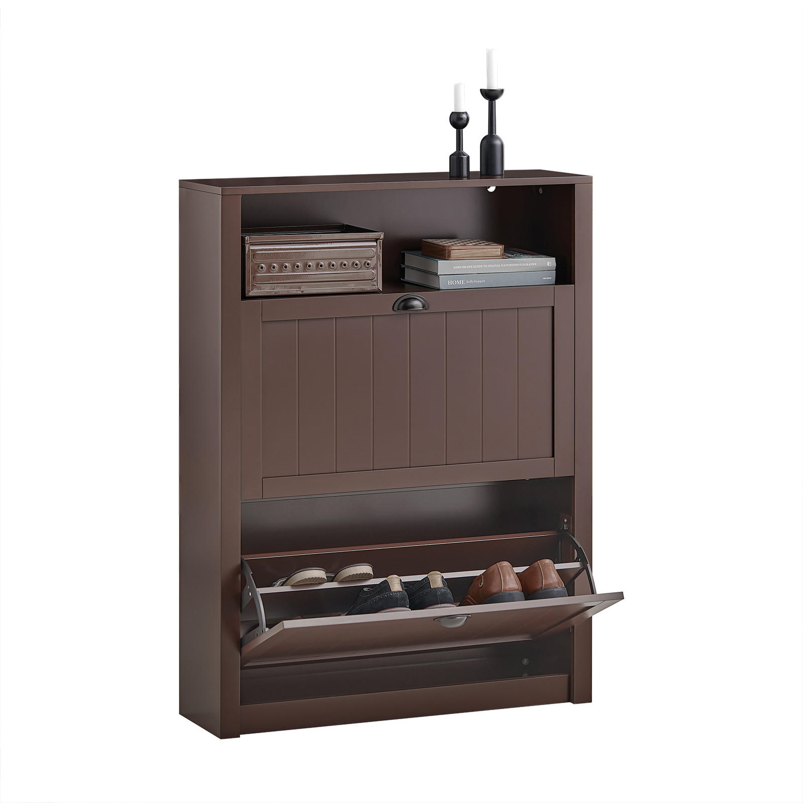 SCHUHSCHRANK Braun - Braun, Holzwerkstoff (80/110/24cm) - SoBuy