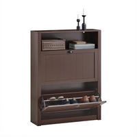 SCHUHSCHRANK Braun - Braun, Holzwerkstoff (80/110/24cm) - SoBuy