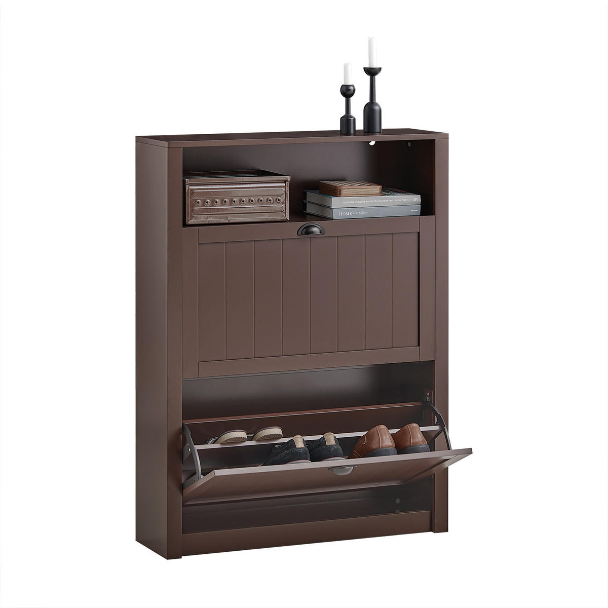 SCHUHSCHRANK Braun - Braun, Holzwerkstoff (80/110/24cm) - SoBuy