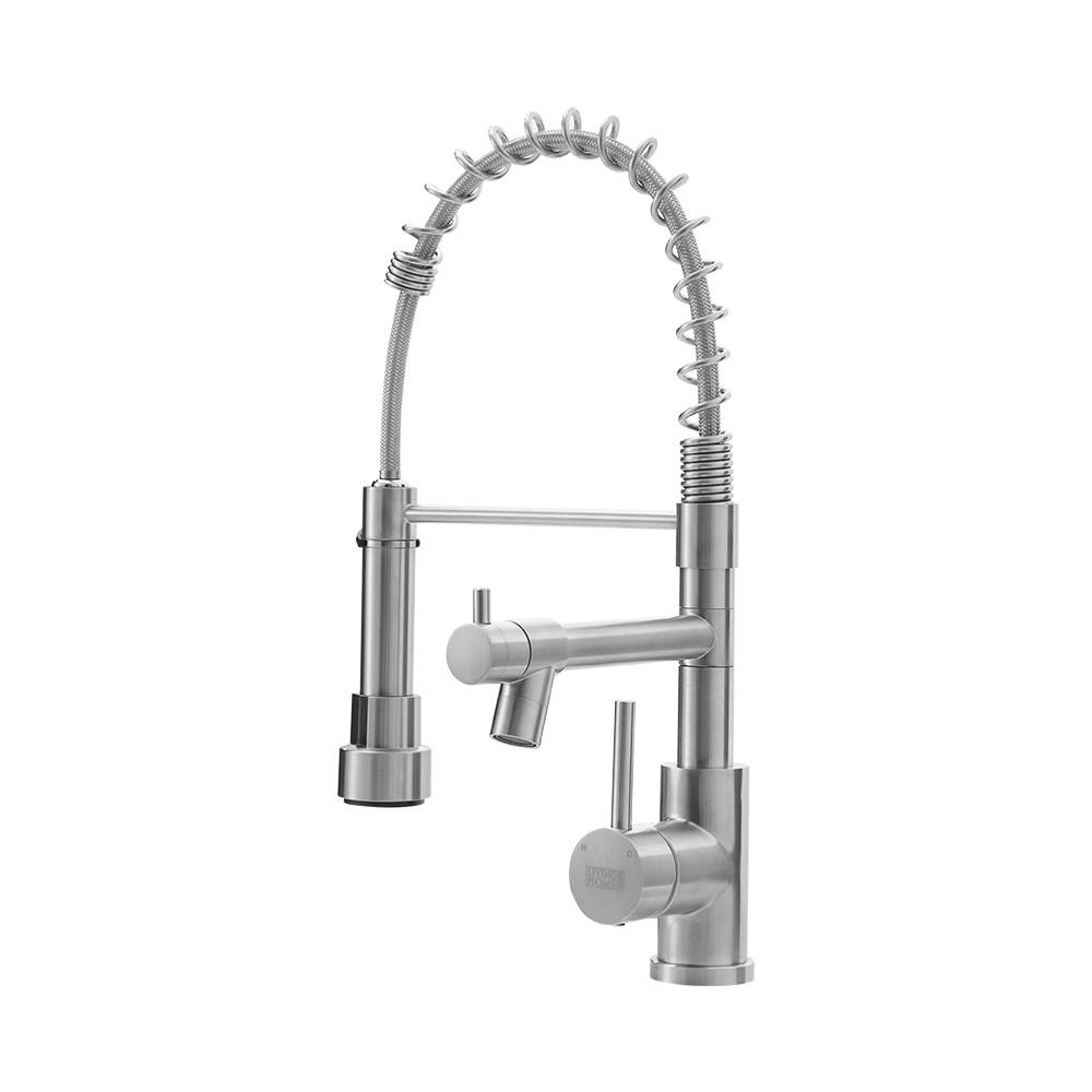 KÜCHENARMATUR Ausziehbar Brausekopf Topffüller Einhandgriff Gebürstetes Nickel - Nickelfarben, Metall (25.5/43/5cm) - Livingandhome