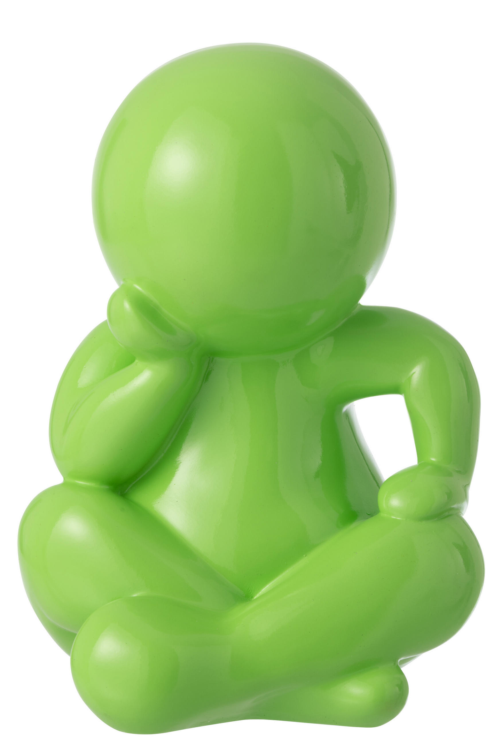 FIGUR MARCEL Grün - Grün, Glas/Naturmaterialien (22.5/35.5/25cm) - J-Line