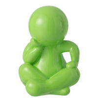FIGUR MARCEL Grün - Grün, Glas/Naturmaterialien (22.5/35.5/25cm) - J-Line