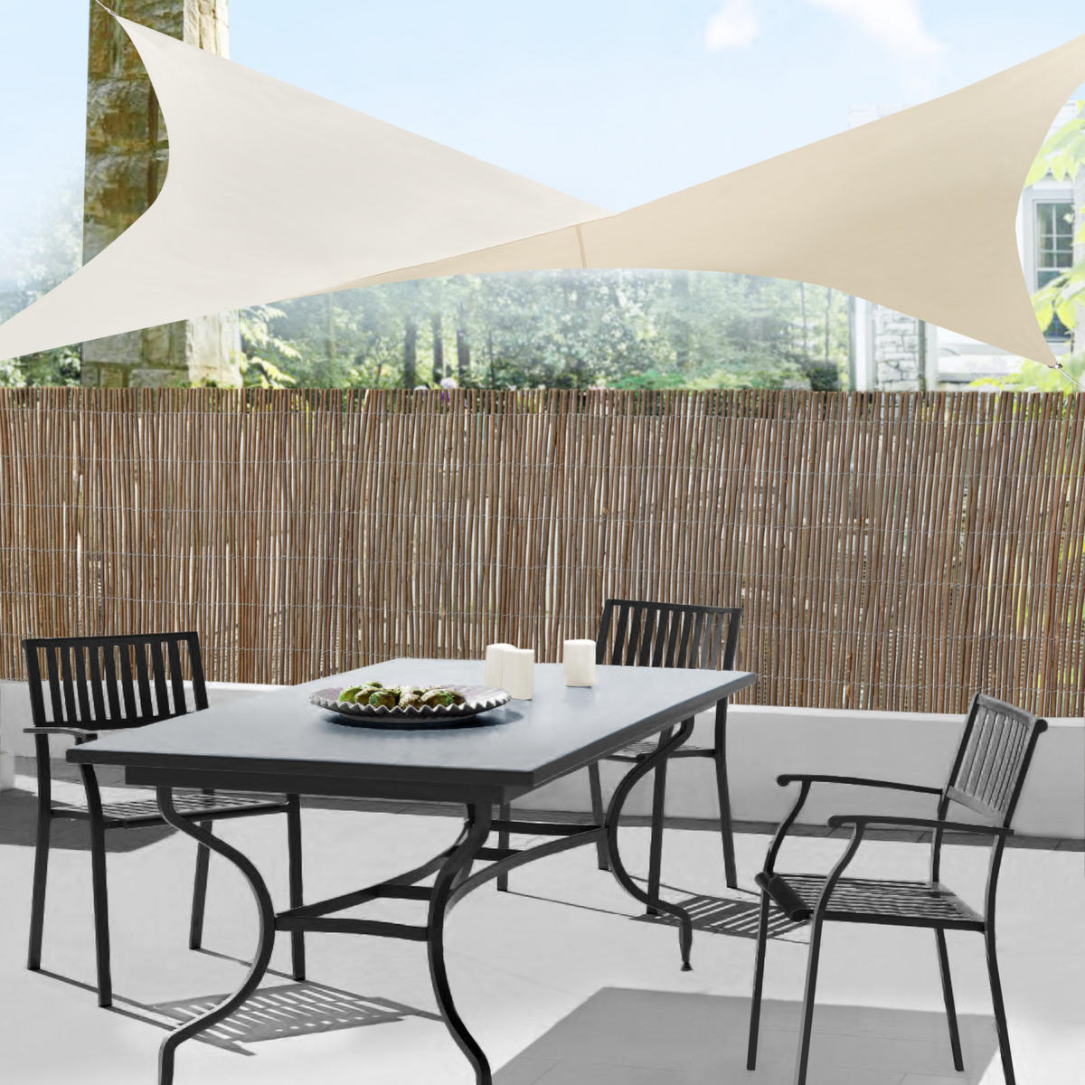SONNENSEGEL Lerma quadratisch - Sandfarben, Textil (400/400cm) - [en.casa]