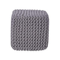STRICK-POUF grau, Sitzwürfel 35/35/35 cm - Grau, Textil (35/35/35cm) - Homescapes