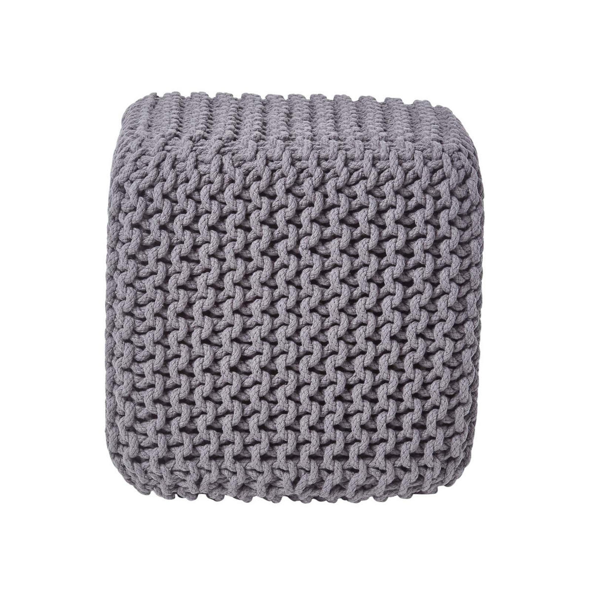 STRICK-POUF grau, Sitzwürfel 35/35/35 cm - Grau, Textil (35/35/35cm) - Homescapes