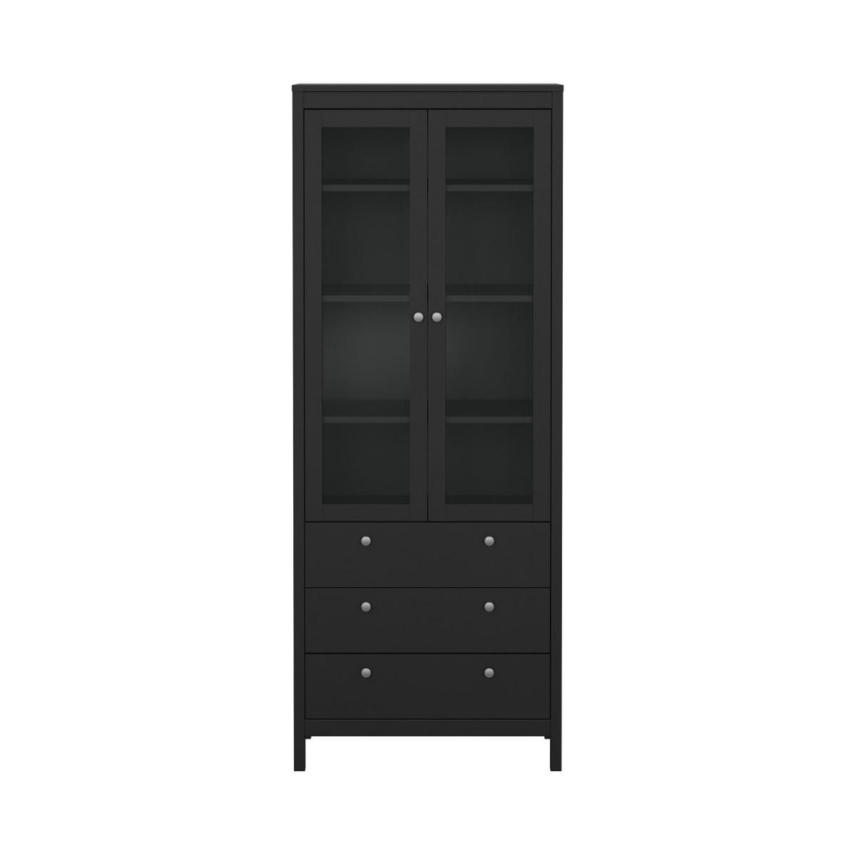 VITRINENSCHRANK, Madrid, Schwarz, Melamin., 78 x 33 x 199 cm - Schwarz, Holzwerkstoff (78/199/33cm) - ebuy24