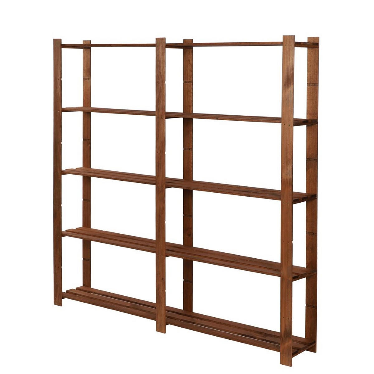 HOLZREGAL PINEPEAK 170x170x28cm 5 Fachboden 1,2cm dickes Kiefernholz Braun - Braun, Holz (170/170/28cm) - PROREGAL