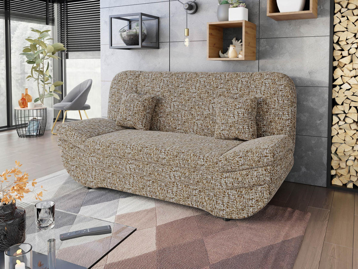 SCHLAFSOFA Weronika - Beige/Schwarz, Holz/Kunststoff (200/95/90cm) - MIRJAN24