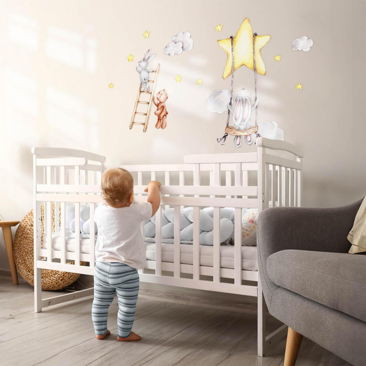 WANDAUFKLEBER 130x200cm - Aquarelltiere - Multicolor, Kunststoff (130/200/0.1cm) - Wallfluent