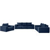 LOUNGEGARNITUR Gartenmöbel set 3 2 1 für den Garten, Terrasse, gartenmöbel lounge set SONNE EXCLUSICVE Marineblau - Dunkelblau, Holz - Kaiser Möbel